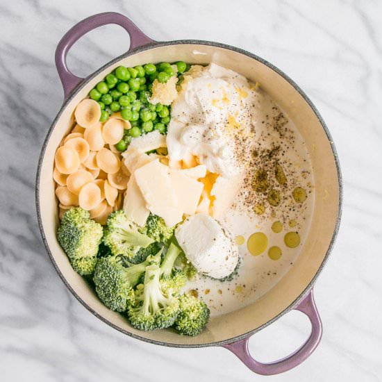 One Pot Broccoli & 3 Cheese Pasta