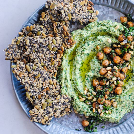 Herby Chickpea, Feta & Spinach Dip