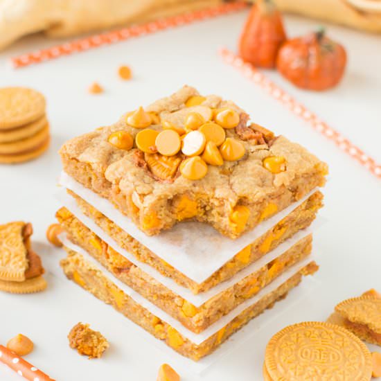 Pumpkin Oreo Blondies