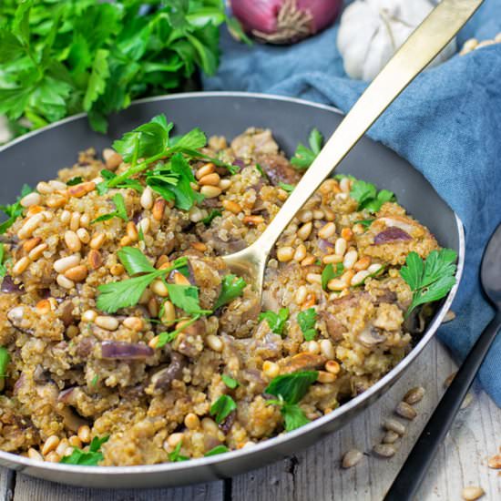 Roasted Garlic Mushroom Quinoa