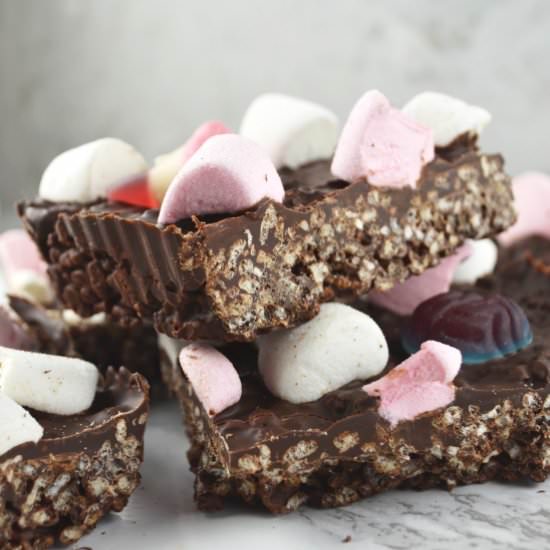 Leftover Halloween Candy Crispy Bar