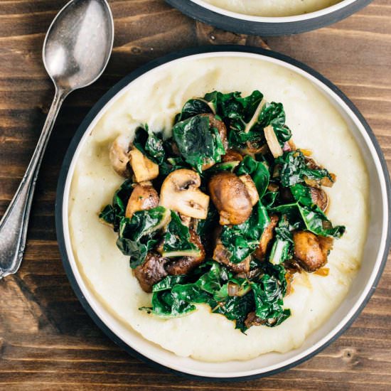 Cauliflower Puree w/ Mushrooms