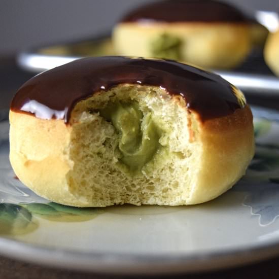Baked Matcha Cream Doughnuts