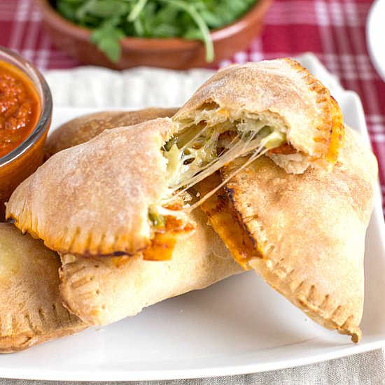 Mini cheesy broccoli calzones