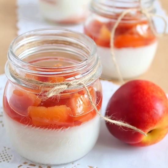 Coconut and Peach Panna Cotta