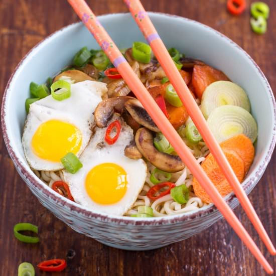 homemade vegetable ramen