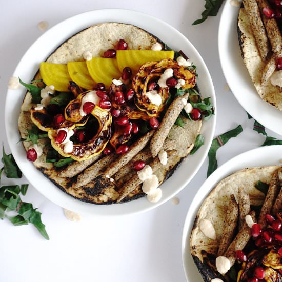 Delicata Tacos with Almond Crema