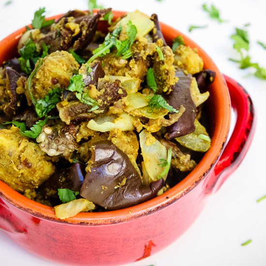 Indian Spiced Stuffed Eggplants