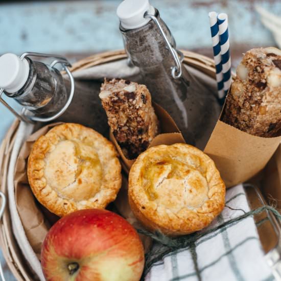 apple, onion, and cheddar mini pies