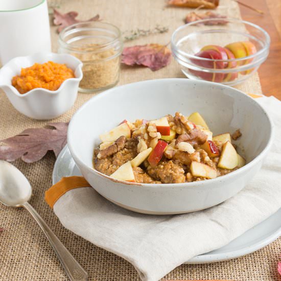 Maple Pumpkin Oatmeal with Walnuts