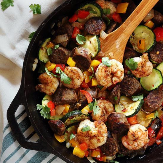 Shrimp Sausage Paleo Skillet