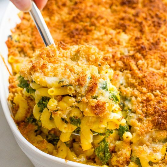 Kale + squash mac and cheese