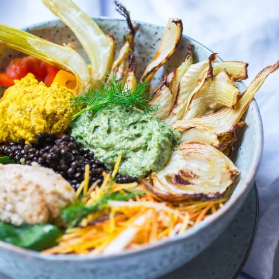 Triple Hummus Protein Bowl