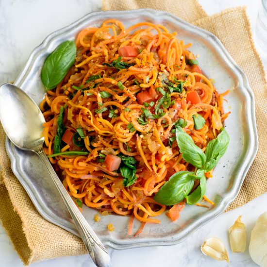 Garlic Tomato Basil Potato Noodles