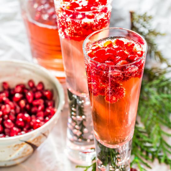 Pomegranate Elderflower Spritzers