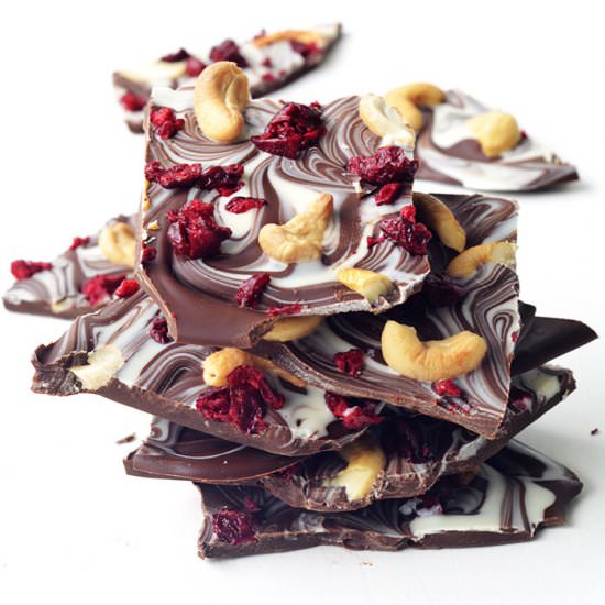 Cherry Cashew Chocolate Bark