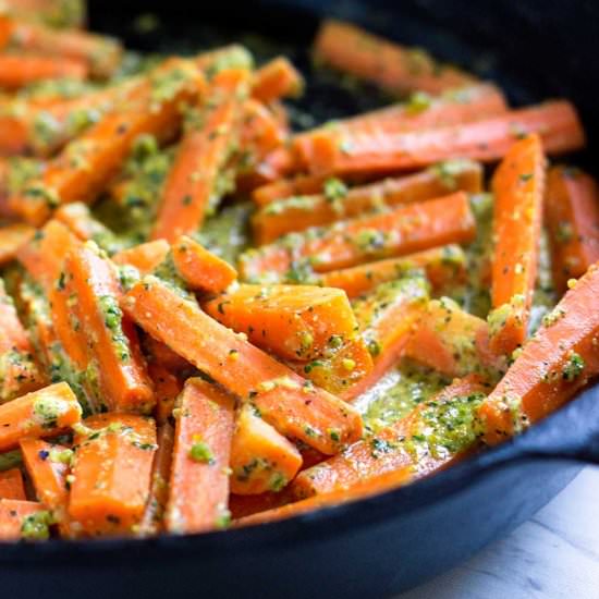 Carrots with Pistachio Herb Butter