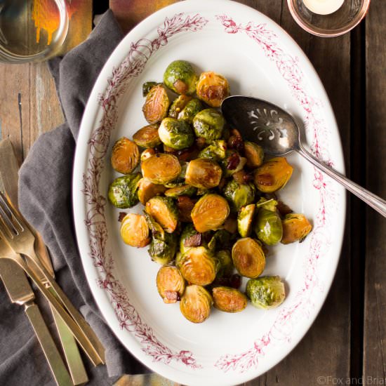 Maple Bacon Roasted Brussels Sprouts