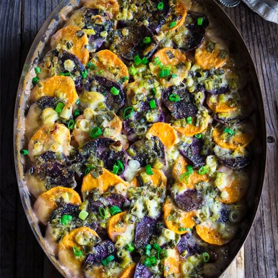 Sweet Potato and Blue Cheese Gratin