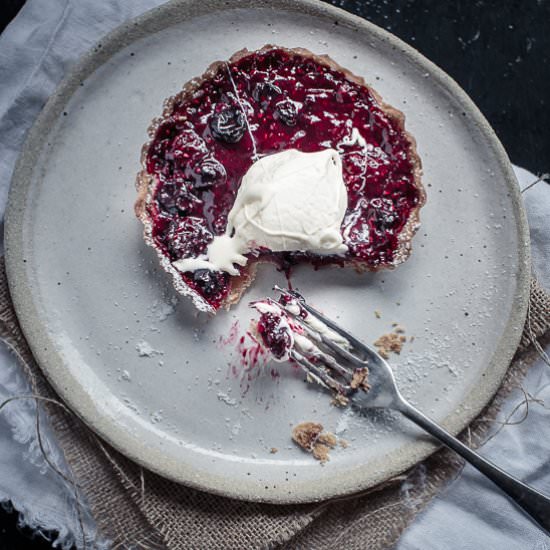 Three Berry Hazelnut Tartlets