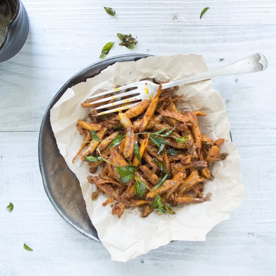 Fried Anchovies with Curry Leaves