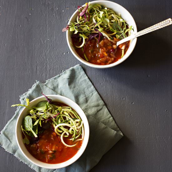 Minestrone and Zucchini Noodle Soup