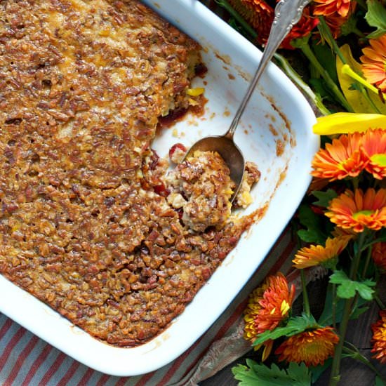 Cranberry Pecan Corn Pudding
