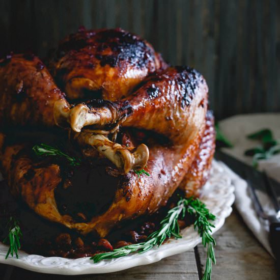 Tart Cherry Cranberry Glazed Turkey