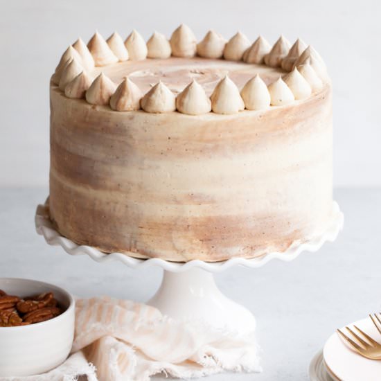 Chocolate Bourbon Pecan Cake