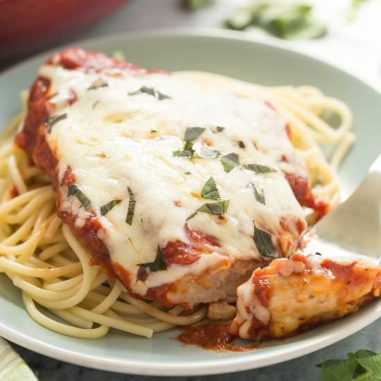 Healthier Skillet Chicken Parmesan