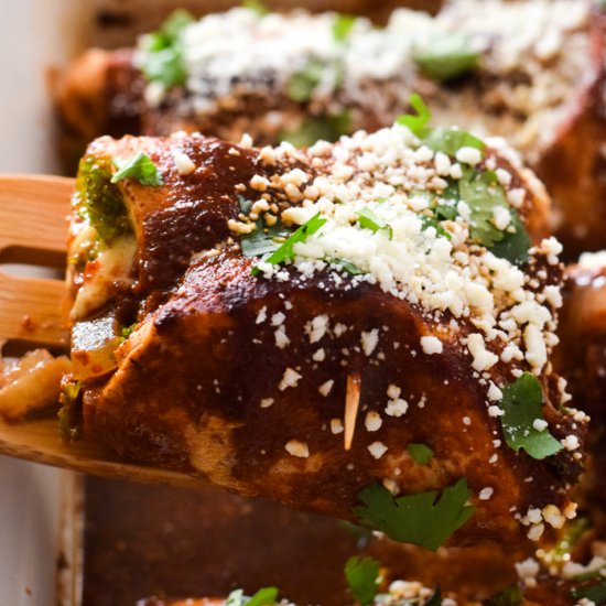 Chicken Enchilada Roll Ups