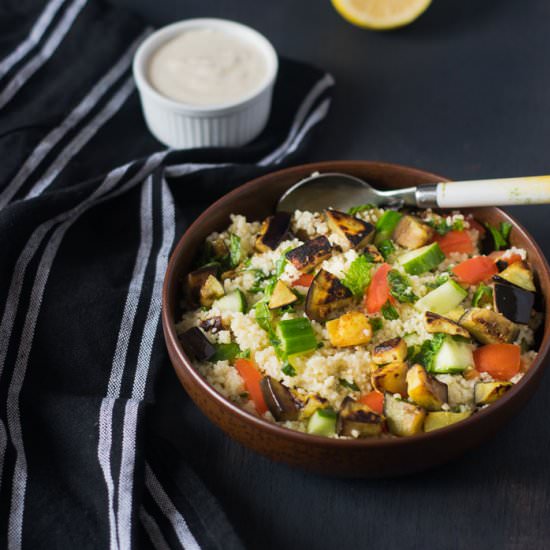 Grilled Aubergine Tabbouleh