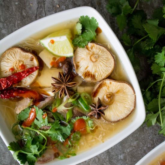 BBQ Pork Hot & Sour Soup