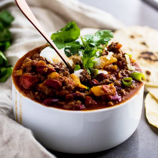 Peach Whiskey Chili