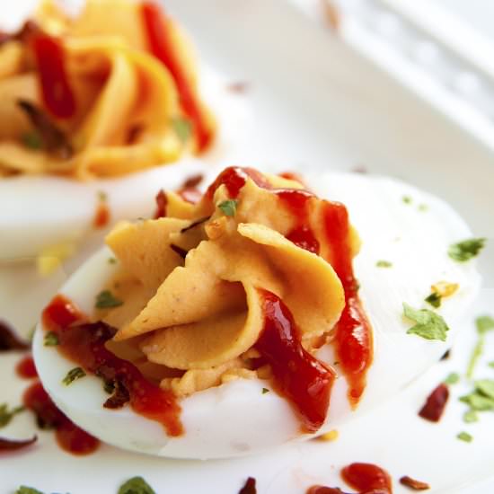 Sriracha Deviled Eggs