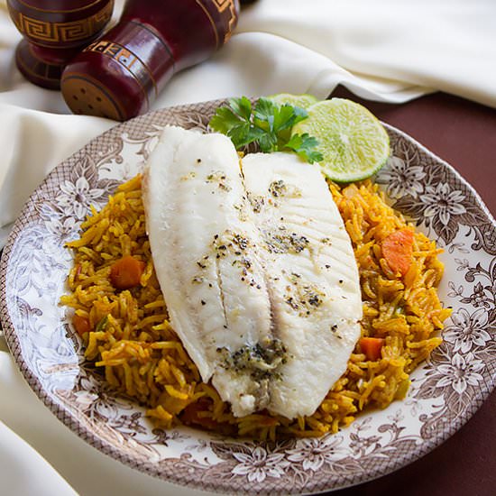 Baked Tilapia with Tomato Rice