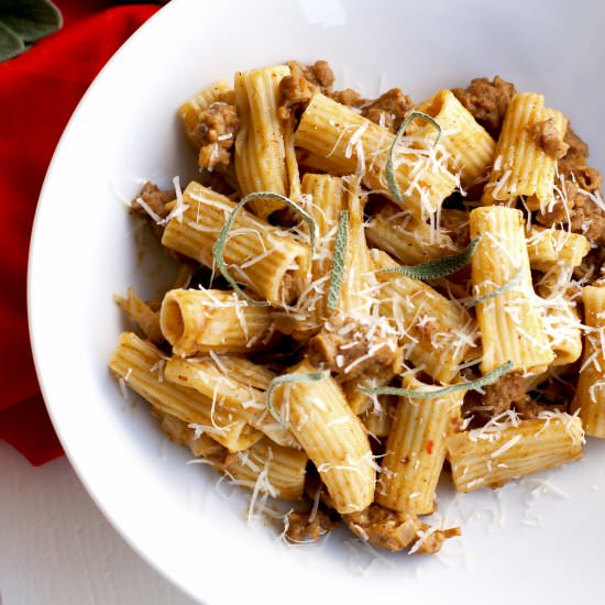 Creamy Pumpkin Pasta with Sausage