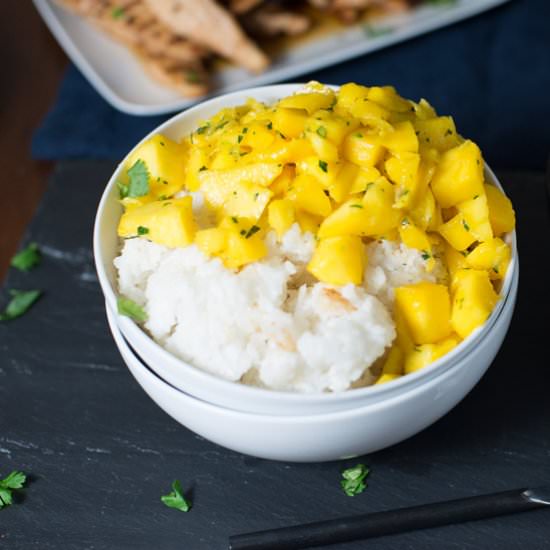 Coconut Rice with Mangoes