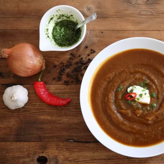 Spicy Butternut Squash Soup w Cumin