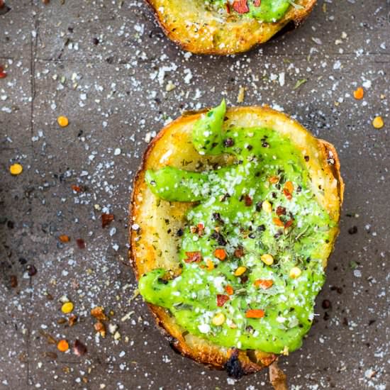 Green Goddess Potato Skins