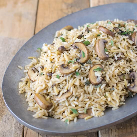Mushroom Sage Rice Pilaf