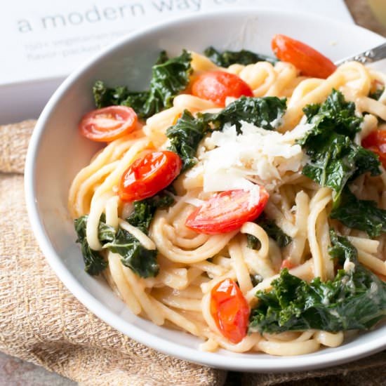 Kale, Tomato, and Lemon Spaghetti