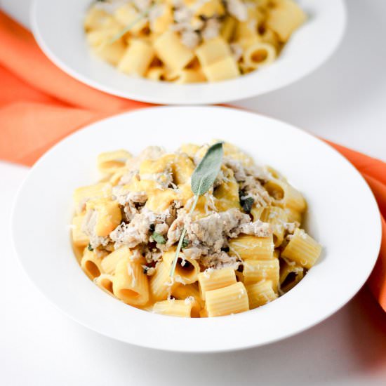 Butternut Squash Pasta with Turkey