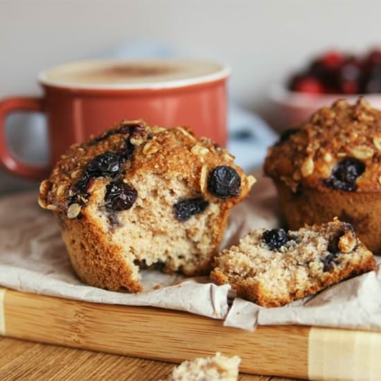 Blueberry Oat Crumble Muffins