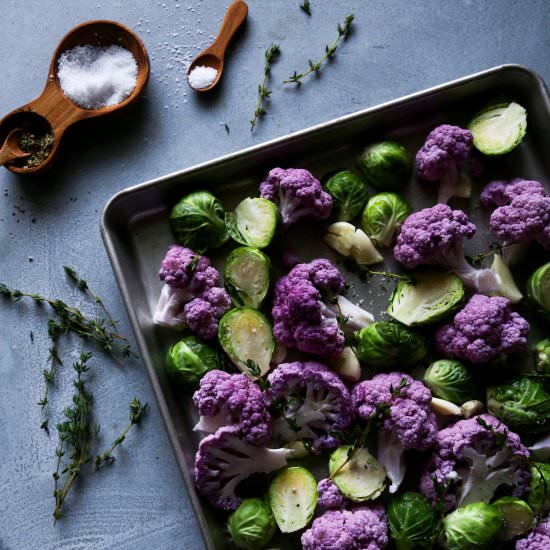 Roasted Cauliflower & Brussels Sprouts