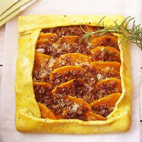 Butternut Squash Italian Sausage Galette