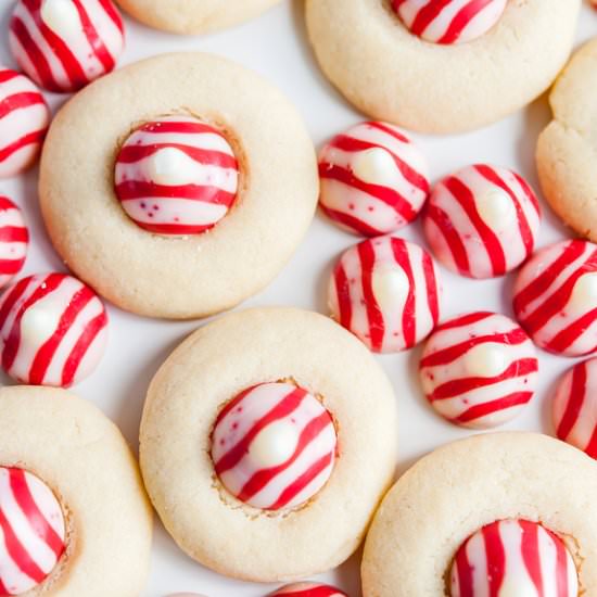 Candy Cane Kiss Cookies