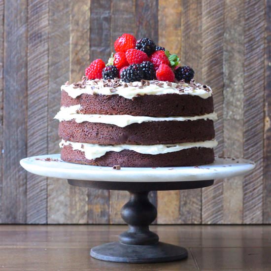Triple Layer Naked Chocolate Cake