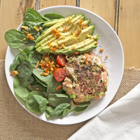 Salmon Halloumi Dill Burger