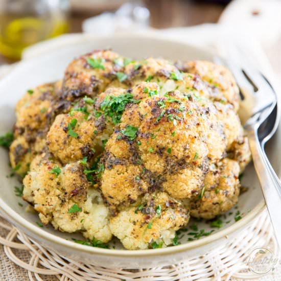 Oven Baked Whole Roasted Cauliflower